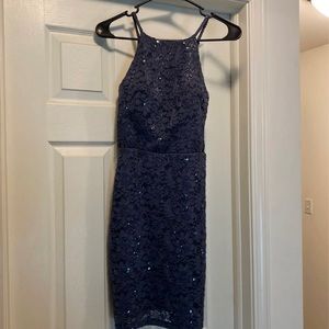 Sparkly, gray, tight fit dress